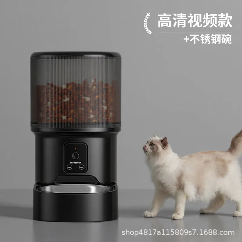 Smart Timed Voice Control Hd Video Stainless Steel Bowl Pet Feeder