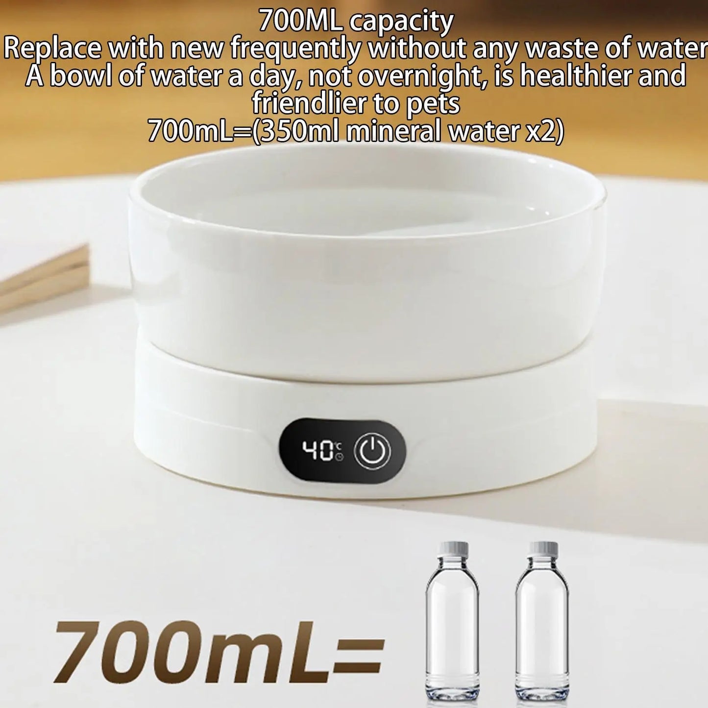Heated Pet Cat Dog Water Bowl
