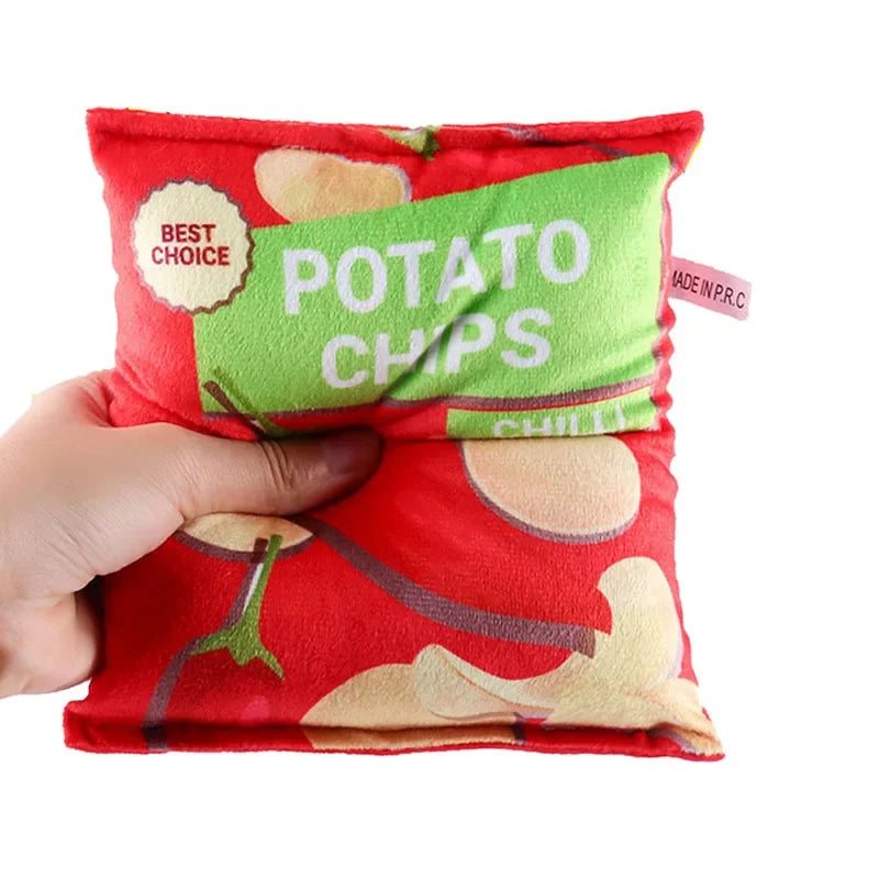 Crisps Plush Filled Squeaky Chew Toy