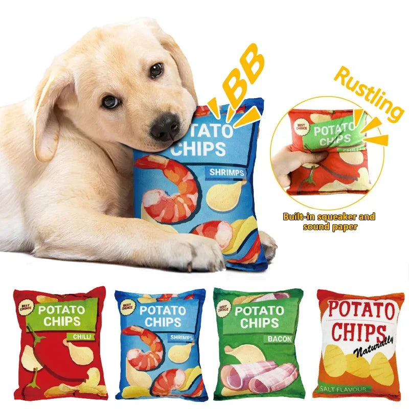 Crisps Plush Filled Squeaky Chew Toy