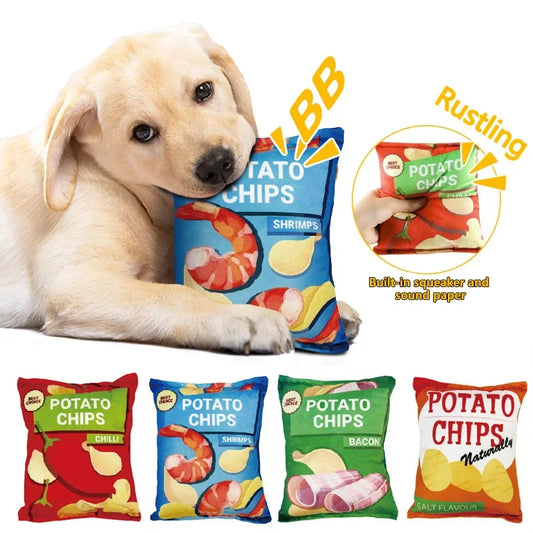 Crisps Plush Filled Squeaky Chew Toy
