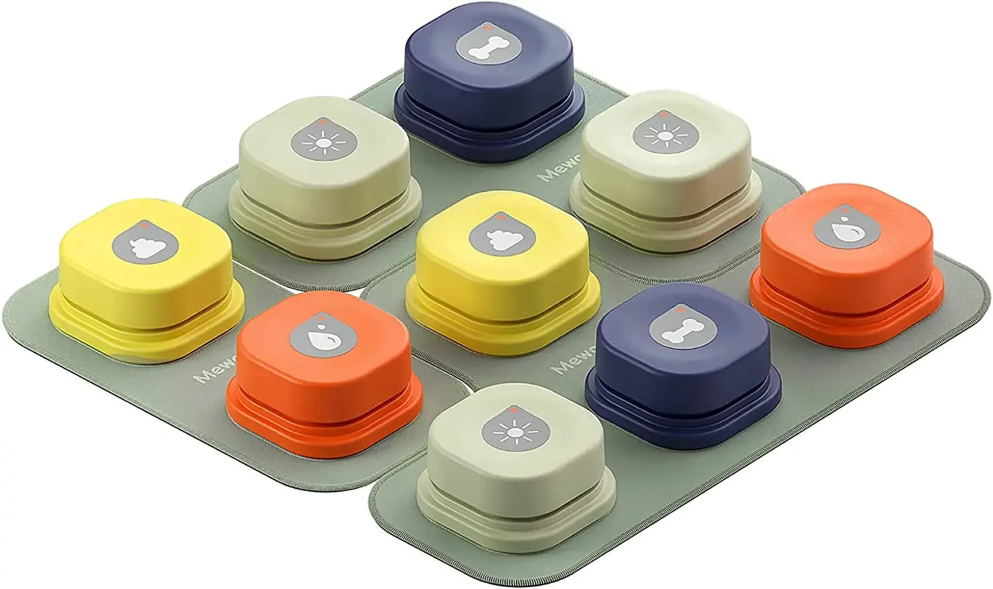 ZUJOLY Dog Button Record Talking Pet Communication Vocal Training Interactive Toy Bell Ringer With Pad and Sticker Easy To Use