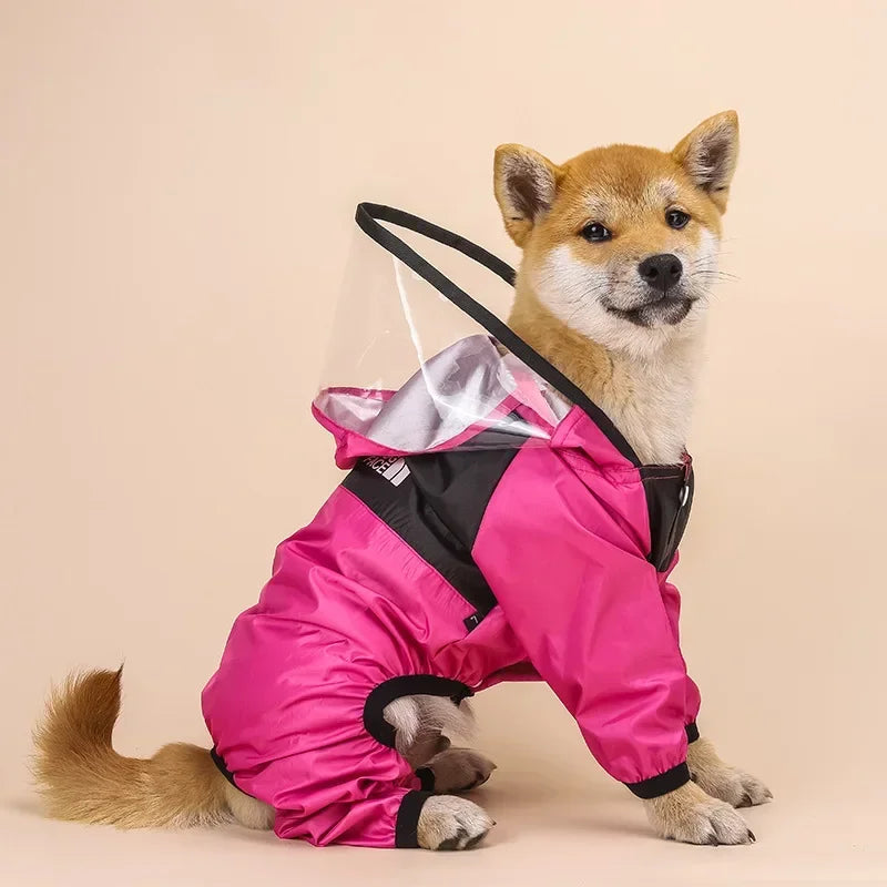 TheDogFace Raincoat Transparent Hooded Jumpsuit