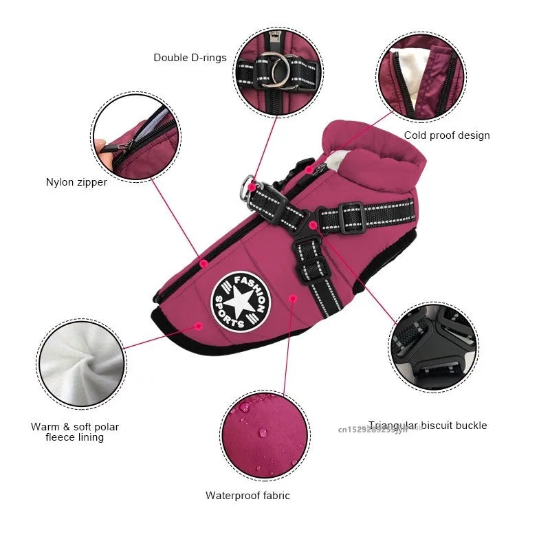 Waterproof Dog Vest with Harness