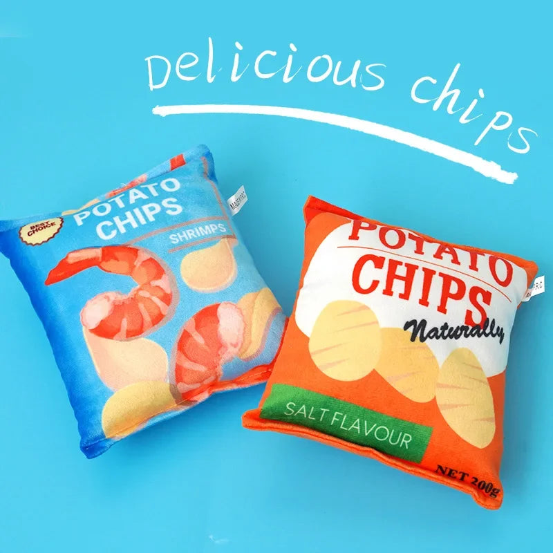 Crisps Plush Filled Squeaky Chew Toy