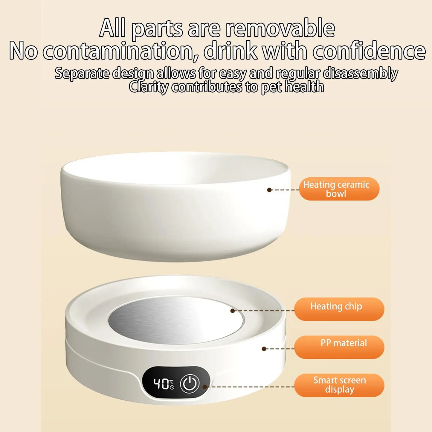 Heated Pet Cat Dog Water Bowl