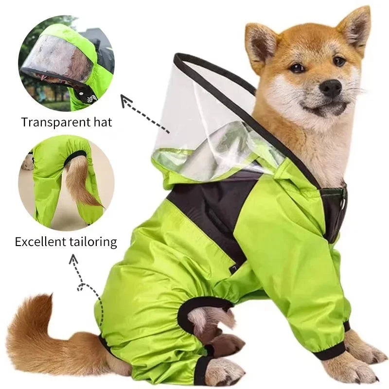 TheDogFace Raincoat Transparent Hooded Jumpsuit