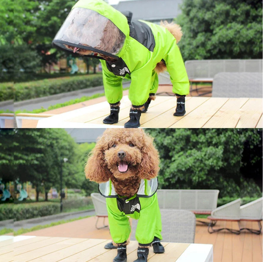 TheDogFace Raincoat Transparent Hooded Jumpsuit