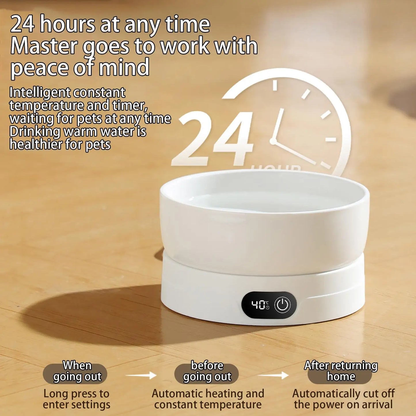 Heated Pet Cat Dog Water Bowl