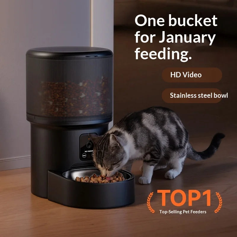 Smart Timed Voice Control Hd Video Stainless Steel Bowl Pet Feeder