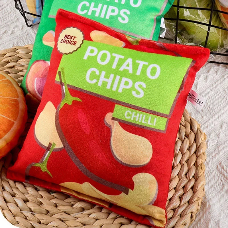Crisps Plush Filled Squeaky Chew Toy