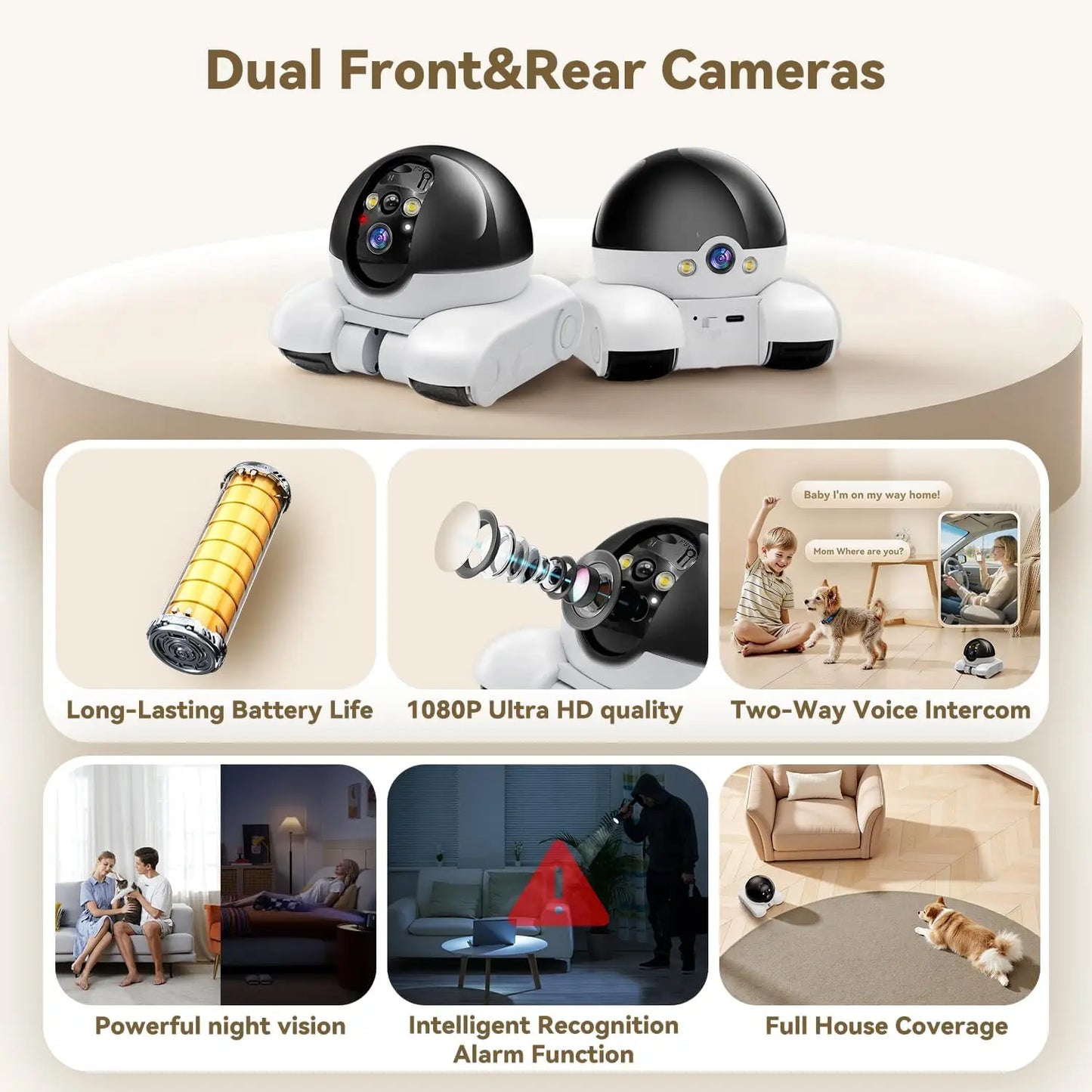 Pet Surveillance Camera | 360° Robot Camera