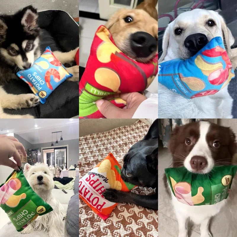 Crisps Plush Filled Squeaky Chew Toy